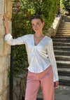 Denisi satin bluse - Hvid