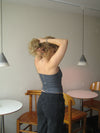 Malina denim top - Mørkegrå