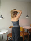 Malina denim top - Mørkegrå