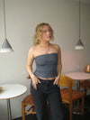 Malina denim top - Mørkegrå