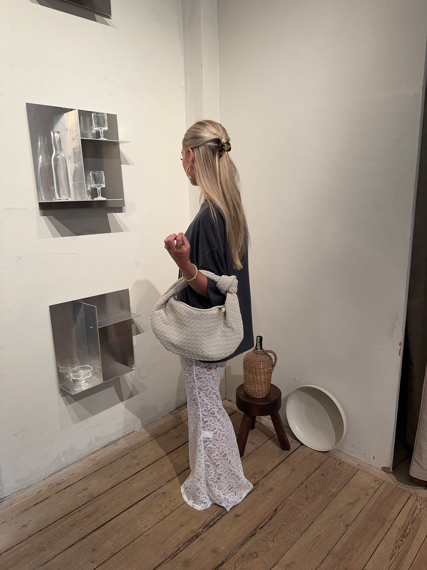 Florence taske i ruskind - Off white