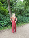 Marielle kjole med blomster - Sort/rød