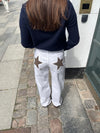 Star jeans med brune stjerner - Hvid