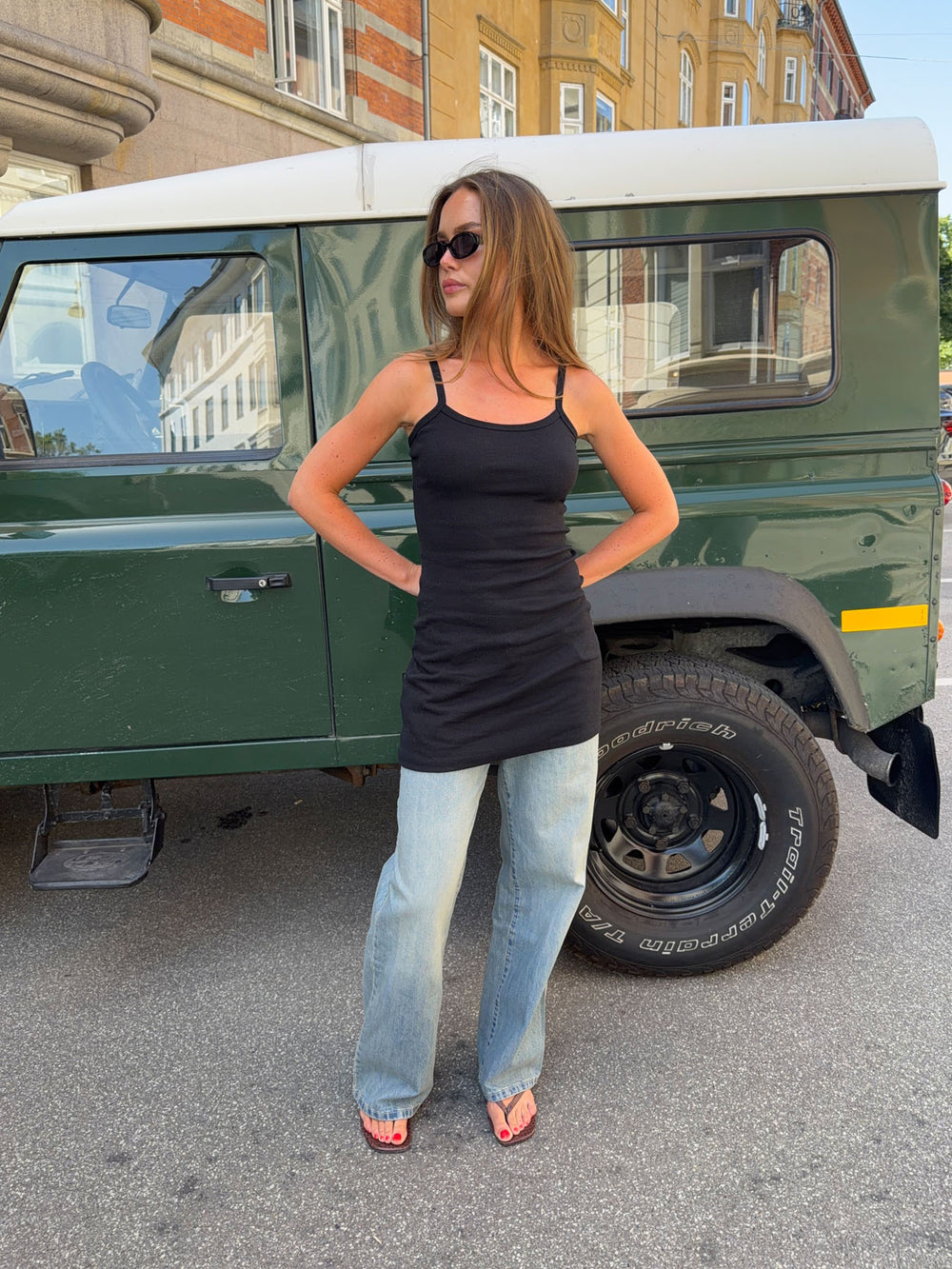 Janna minikjole i rib - sort