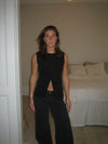 Annika vest med knapper - Sort