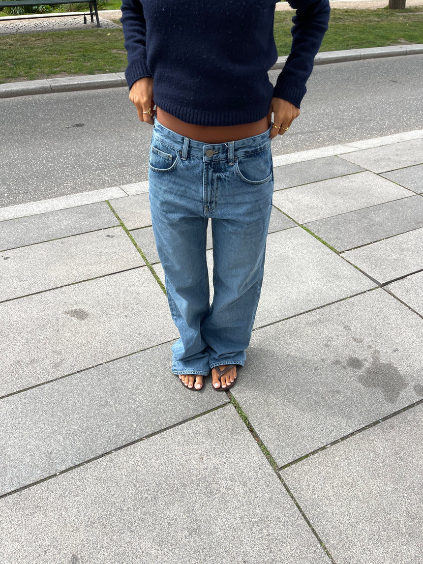 Star jeans med hvide stjerner - Lys denim