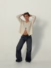 Julia strikket cardigan - off white/cream