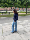 Star jeans med hvide stjerner - Lys denim
