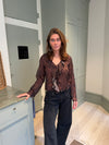 Marianne langærmet bluse - Leopard
