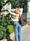 Star jeans med navy stjerner - lys denim