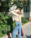 Star jeans med navy stjerner - lys denim