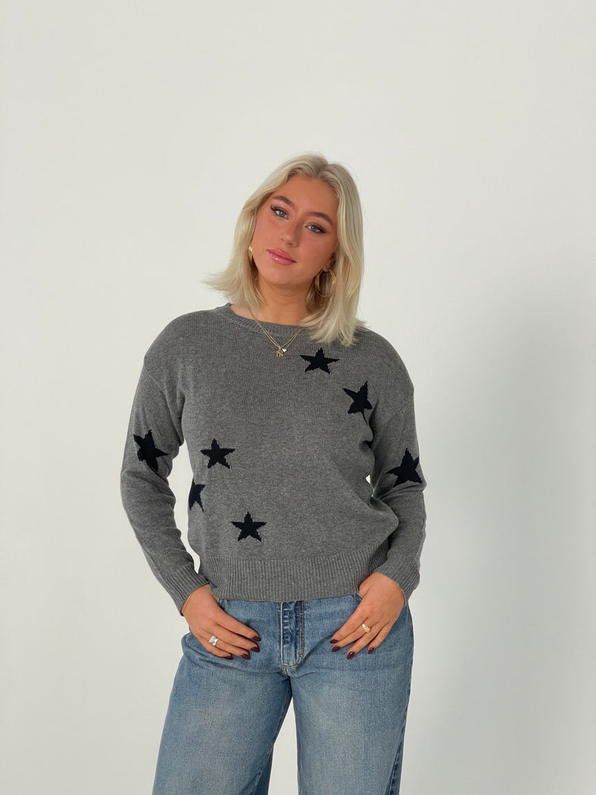 Ellery stjerne strik - Grå/navy