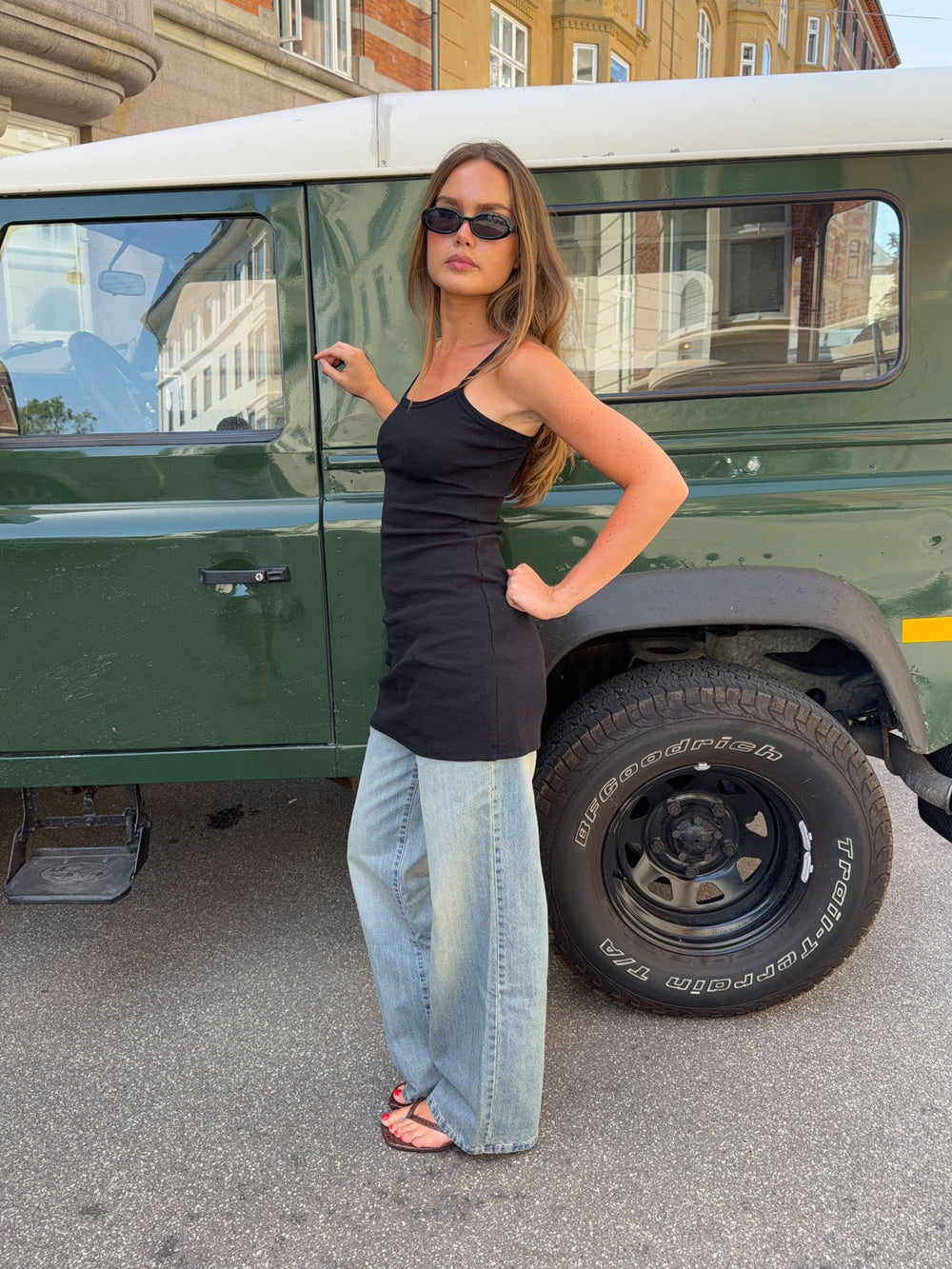 Janna minikjole i rib - sort