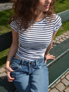 Liv baby tee - Sorte og hvide striber