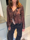 Marianne langærmet bluse - Leopard
