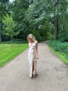 Marielle kjole med blomster - Beige