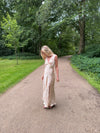 Marielle kjole med blomster - Beige