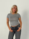 Abbey basic t-shirt - grå melange