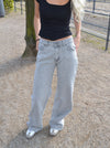 Samara low waisted jeans - Lys grå