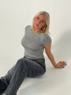Abbey basic t-shirt - grå melange