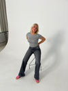 Abbey basic t-shirt - grå melange