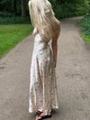 Marielle kjole med blomster - Beige