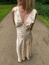 Marielle kjole med blomster - Beige