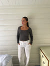 Ariella square neck bluse - Mørkegrøn