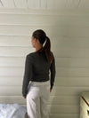 Ariella square neck bluse - Mørkegrøn