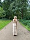 Marielle kjole med blomster - Beige