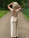 Marielle kjole med blomster - Beige