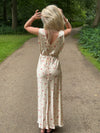 Marielle kjole med blomster - Beige