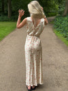 Marielle kjole med blomster - Beige