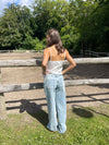 Blair satin binde top - Hvid