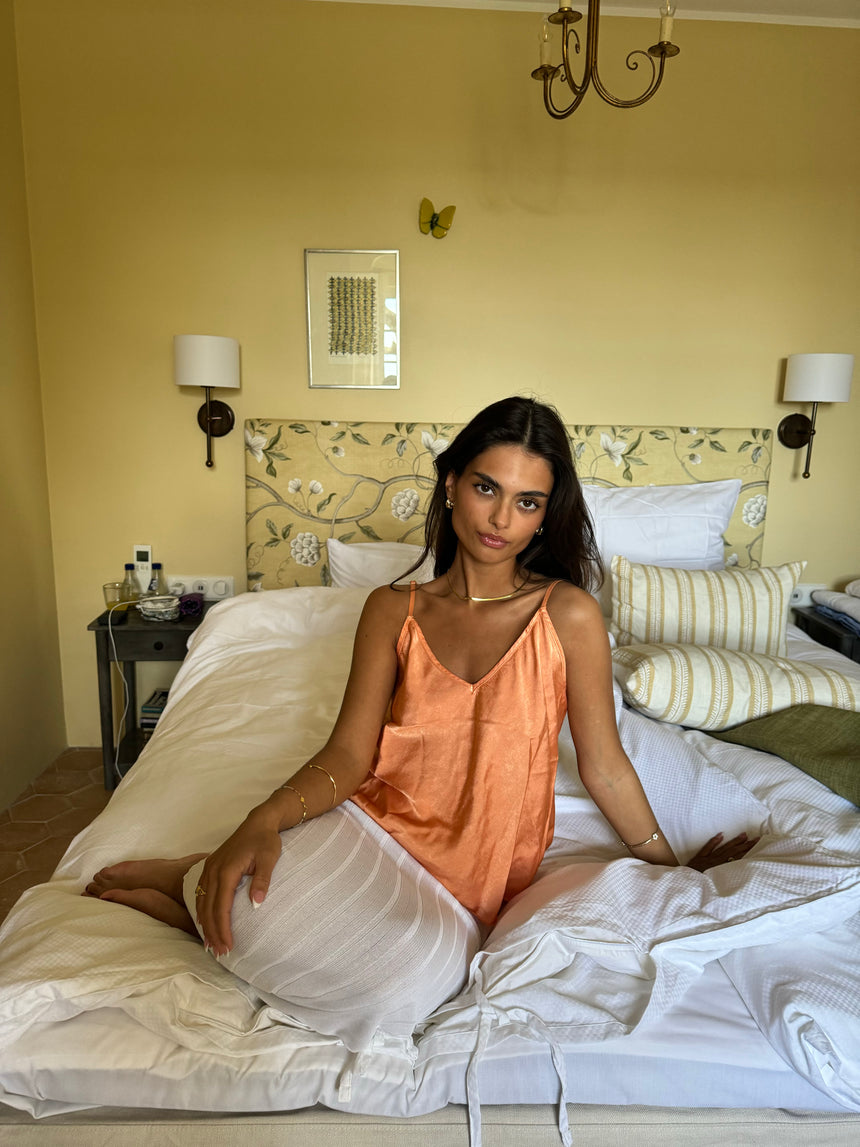 Aliza satin top - Orange