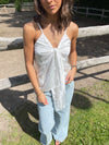 Blair satin binde top - Hvid