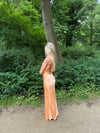 Fenya satin kjole - Koral orange