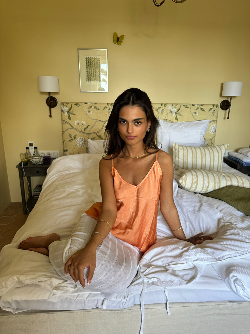 Aliza satin top - Orange
