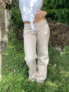 Tuva lavtaljede jeans - Beige
