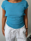 Luella t-shirt med åben ryg - Blå