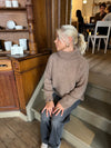 Idun striktrøje med turtleneck  - Brun