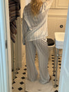 Sabine satin pyjamasbukser - Lyseblå