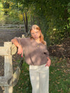 Rancy strikket mohair t-shirt - Brun