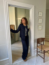 Callie satin bukser - Navy