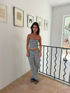 Manya tube top med striber - Sort/hvid