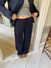 Callie satin bukser - Navy