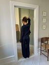 Callie satin bukser - Navy