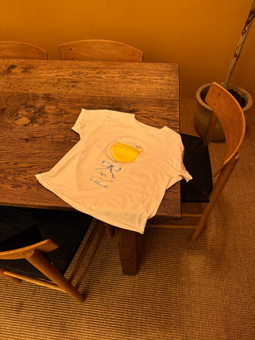 "La dolca vita" baby tee - Hvid
