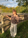 Rancy strikket mohair t-shirt - Brun