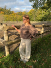 Rancy strikket mohair t-shirt - Brun